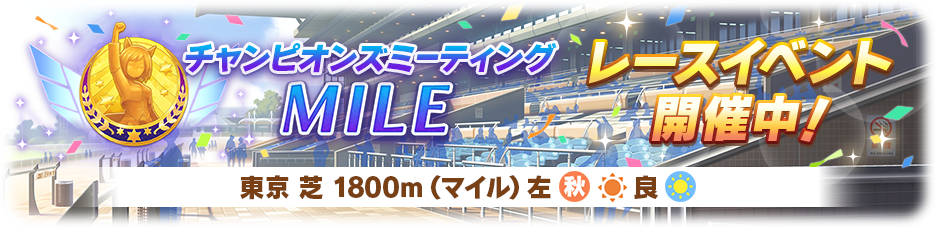 The "Champions Meeting MILE" Racing Event Is Here!